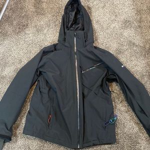 A all black Columbia ski/snowboarding jacket
